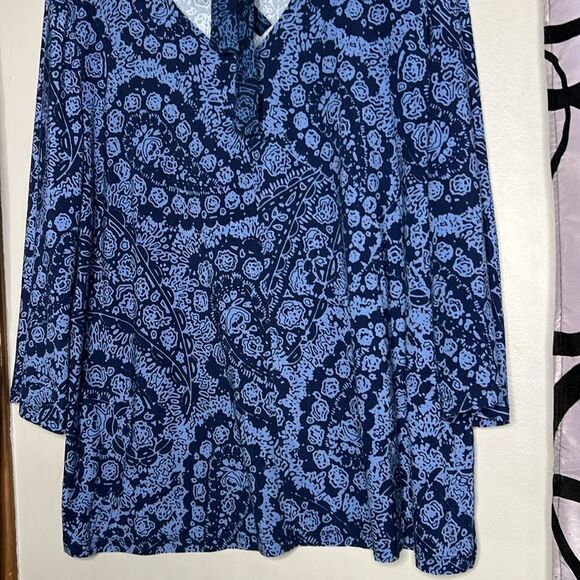 Style & Co Women's Printed Tie-Neck Blouse (XXL, Paisley Cobble) - Picture 2 of 7